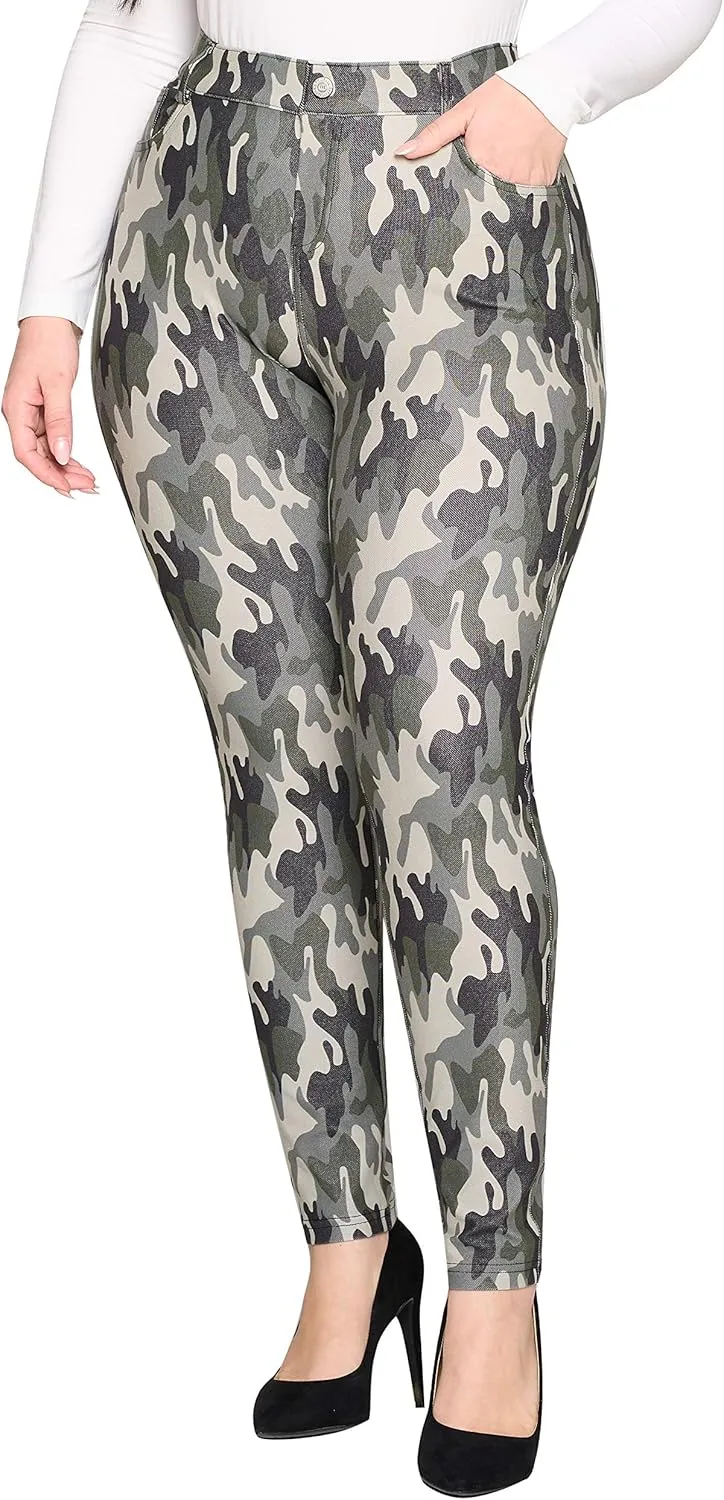 YELETE Women's Basic Five Pocket Stretch Jegging Tights Pants