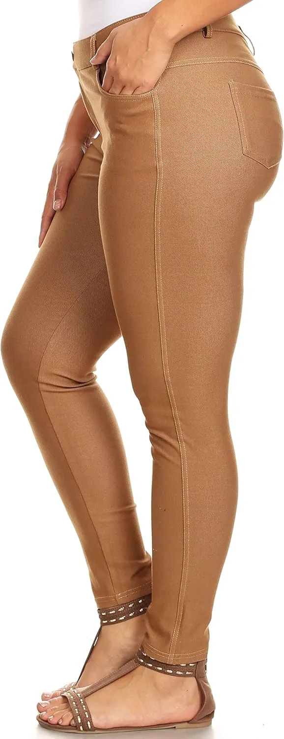 YELETE Women's Basic Five Pocket Stretch Jegging Tights Pants