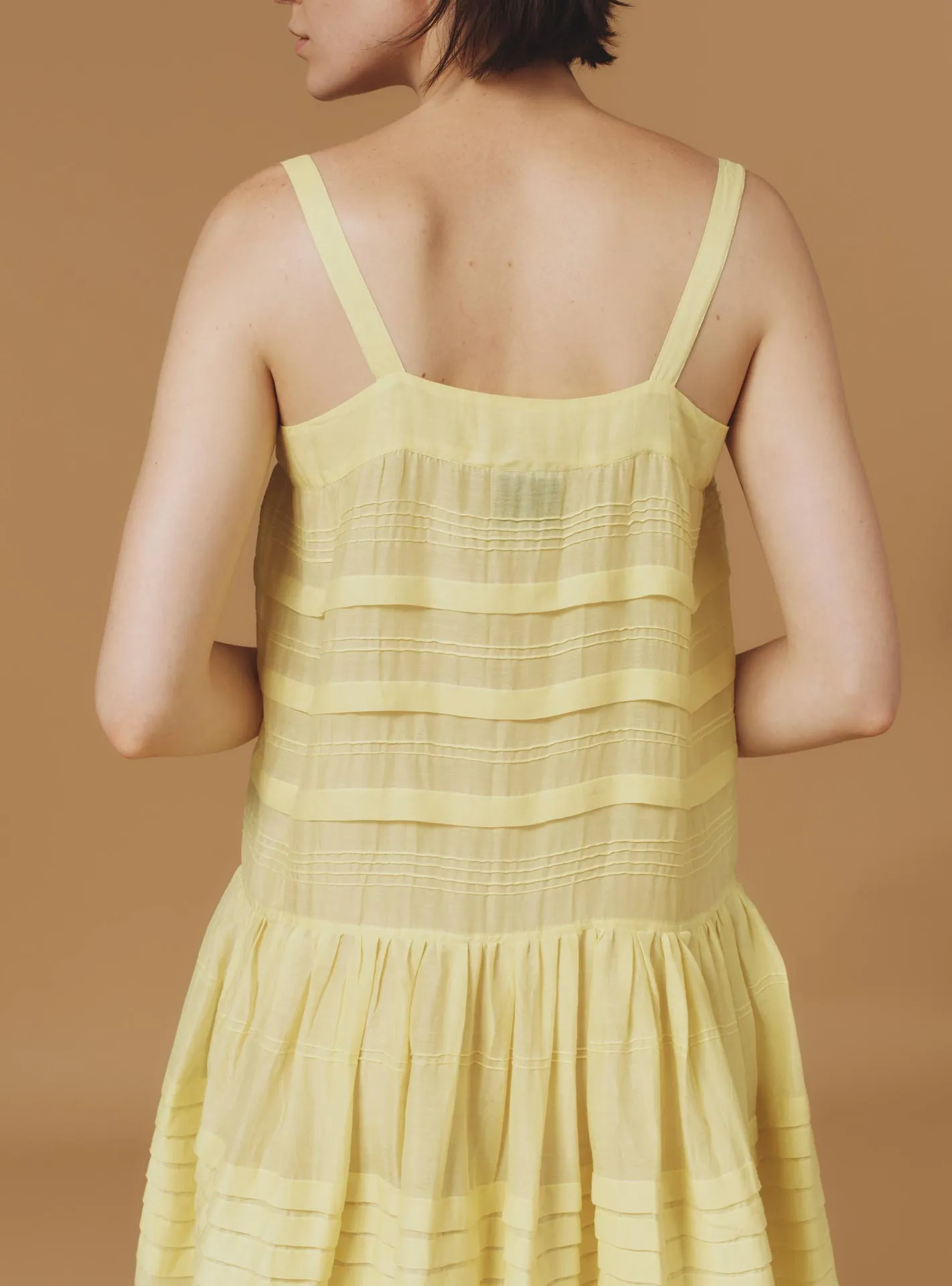 Zafiria dress - Optical Pleats - Lemon