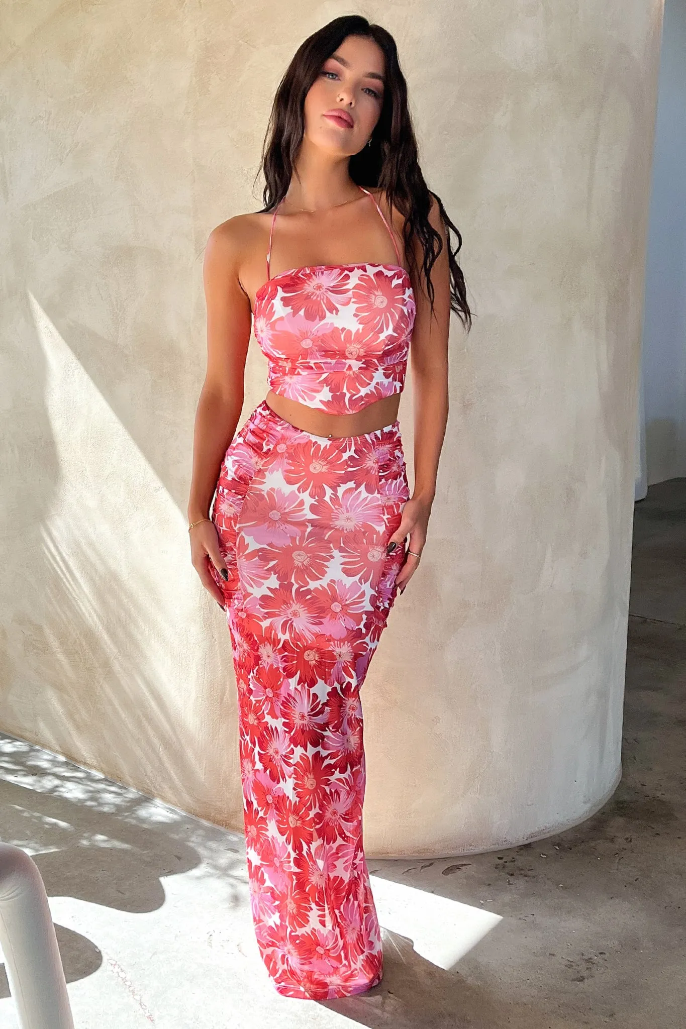 Zari Crop - Red Floral