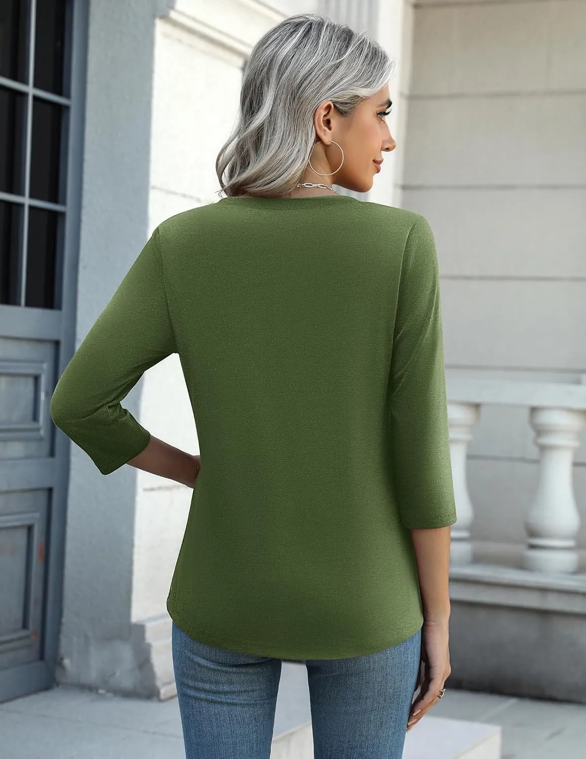 Zeagoo Tops for Women 3 Pack 3/4 Sleeve Crewneck Cute Basics Tees Casual Fashion Summer T Shirts Business Work Tee Top