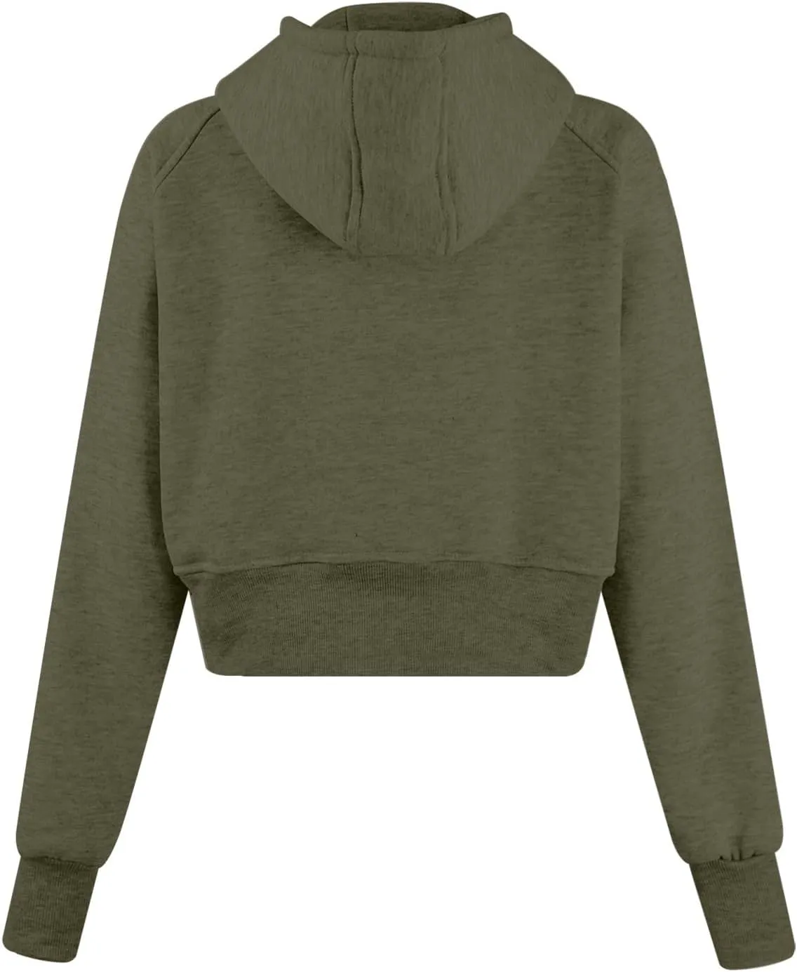 Zip Up Hoodie for Women Fleece Y2k Raglan Sleeve Cropped Sweater Solid Color Athletic Jackets 2024 Fall Tunic Tops