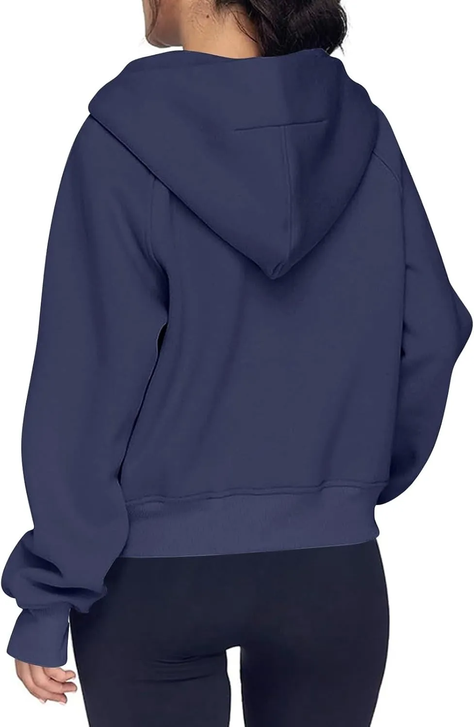 Zip Up Hoodie Women Fall Winter Sweatshirt Drop Shoulder Half Zip Pullover Sweaters Long Sleeve Tops With Pocket