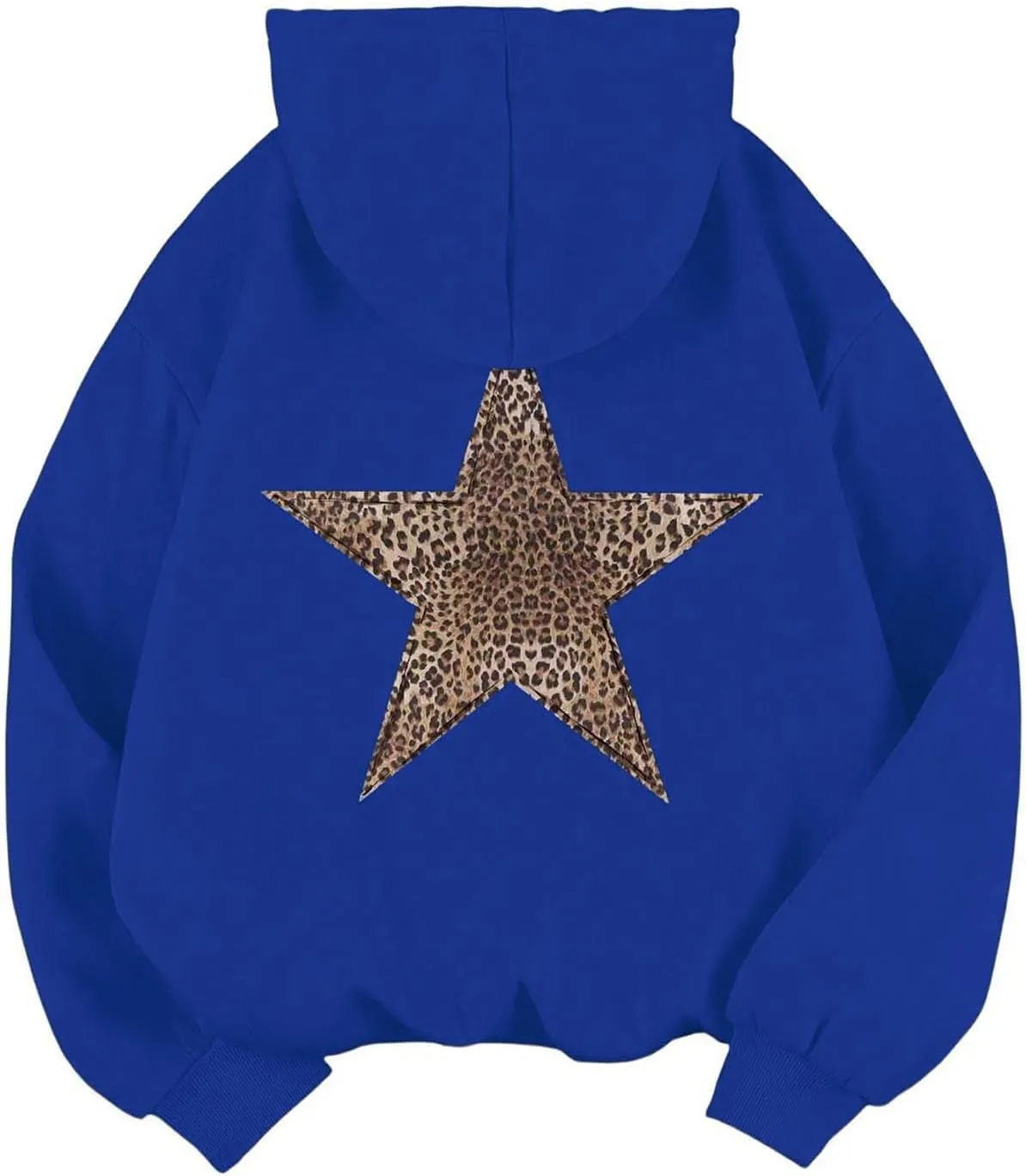 ZWRXW Oversized Graphic Hoodie Sweatshirt for Women Leopard Star Long Sleeve Pullover Sweater Fashion Y2K Outfits Tops